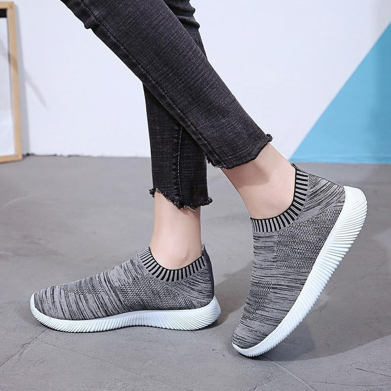 Damskie Buty Sportowe Slip-on z Siateczki - Lekkie Półbuty Letnie