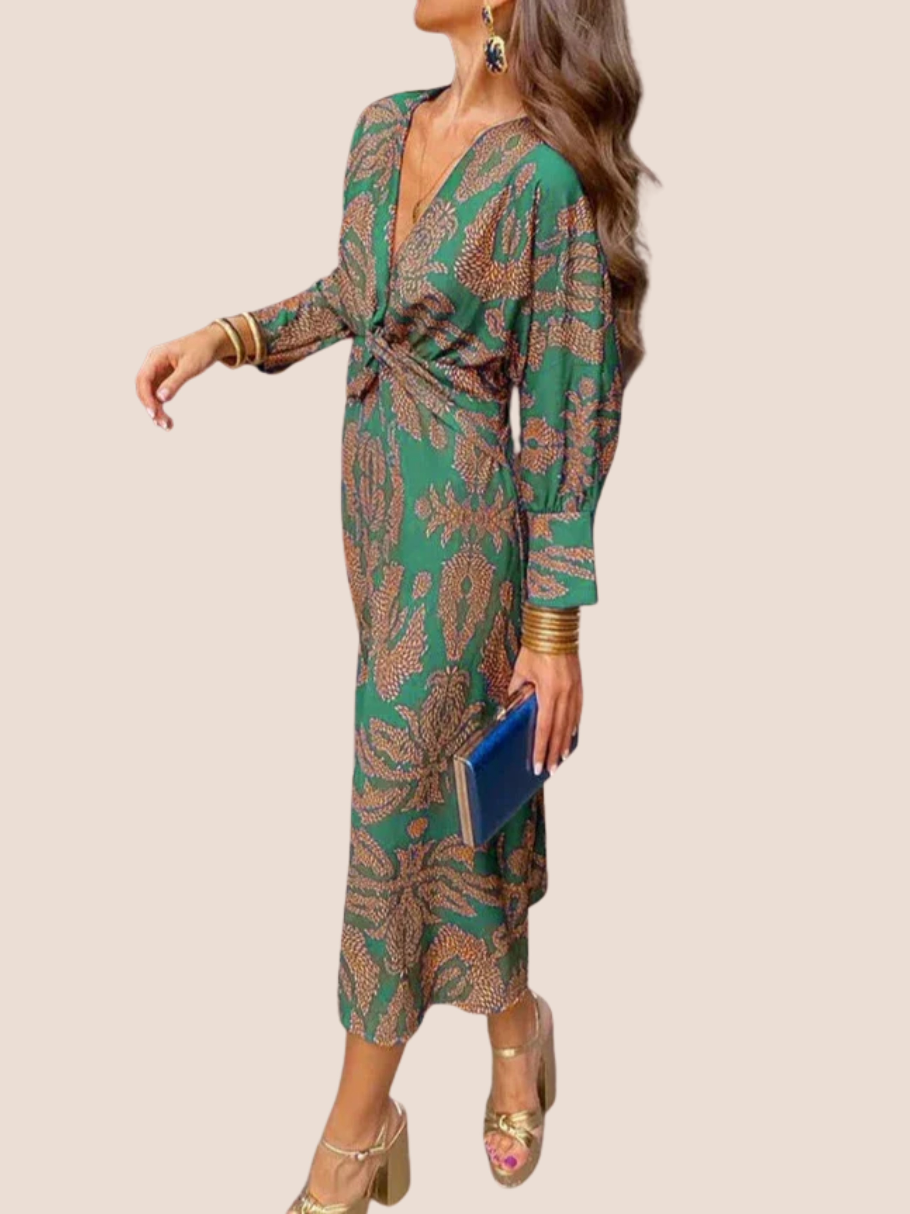 Długa sukienka maxi we wzory