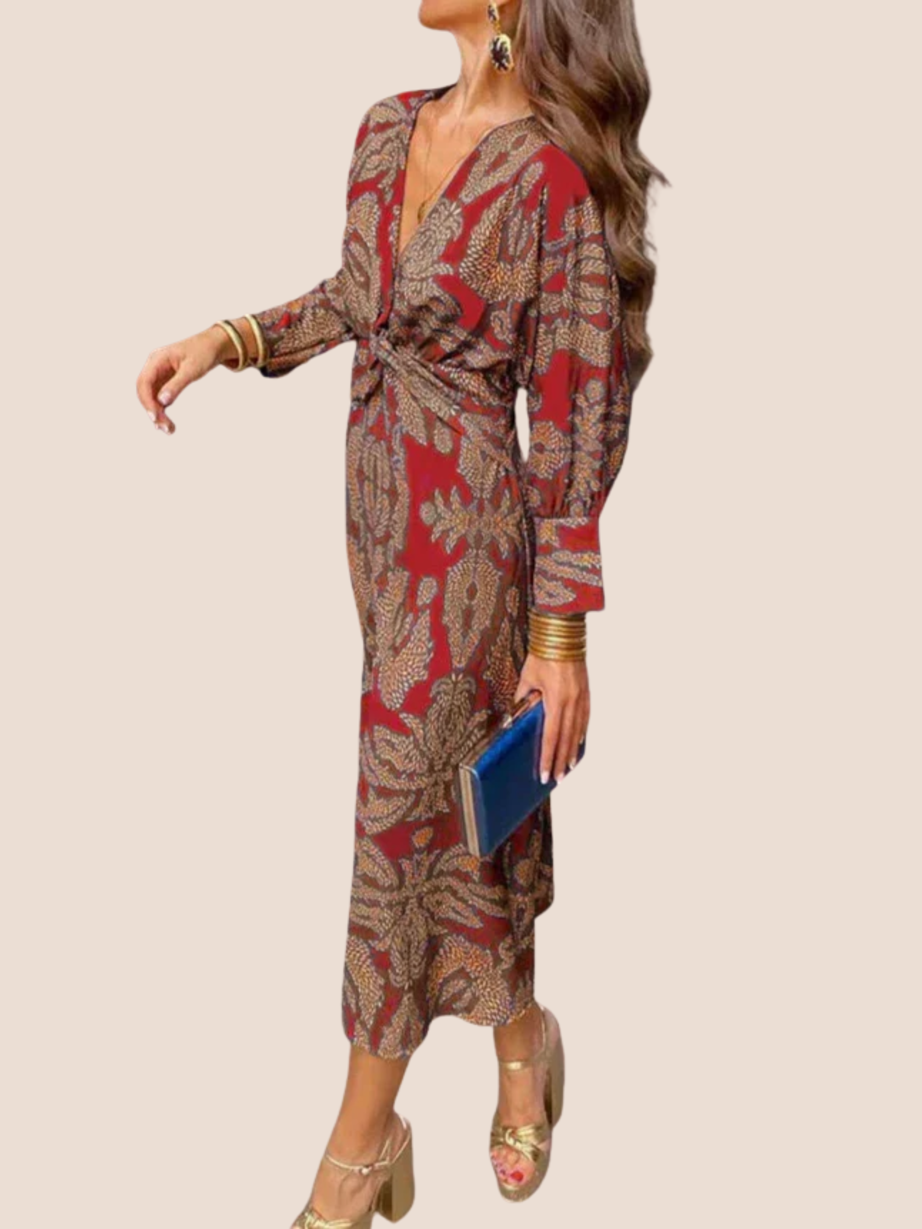 Długa sukienka maxi we wzory