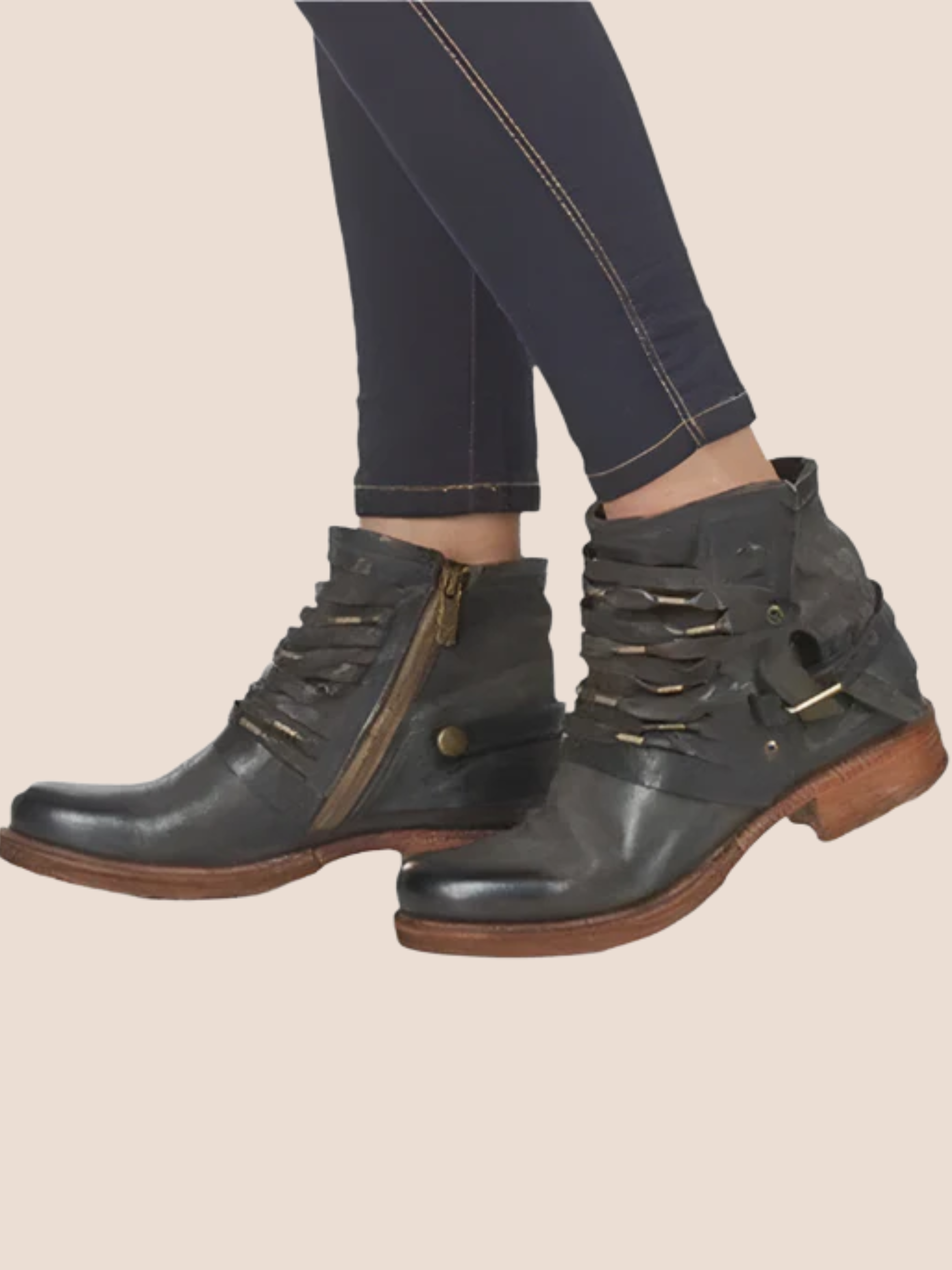 Stylowe botki damskie z wiązaniem