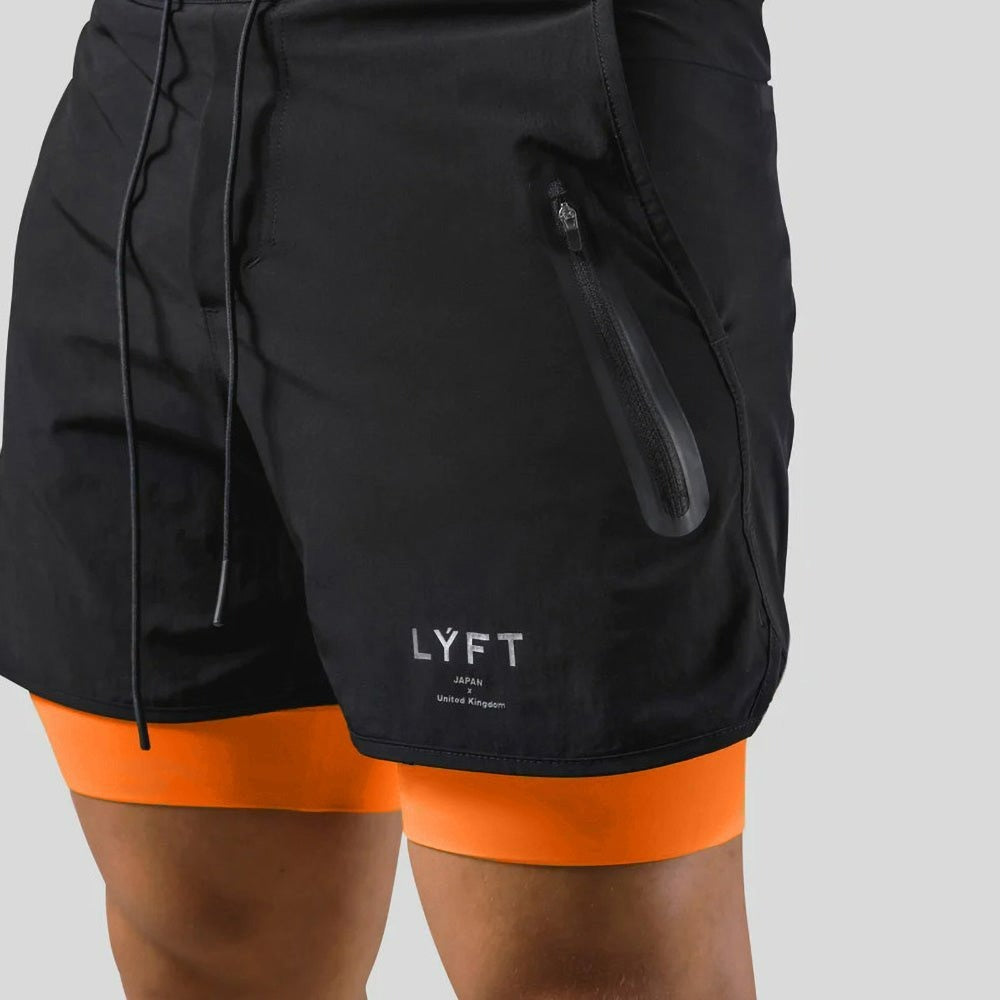 Męskie Spodenki Sportowe 2w1 z Leginsami - Szorty Treningowe