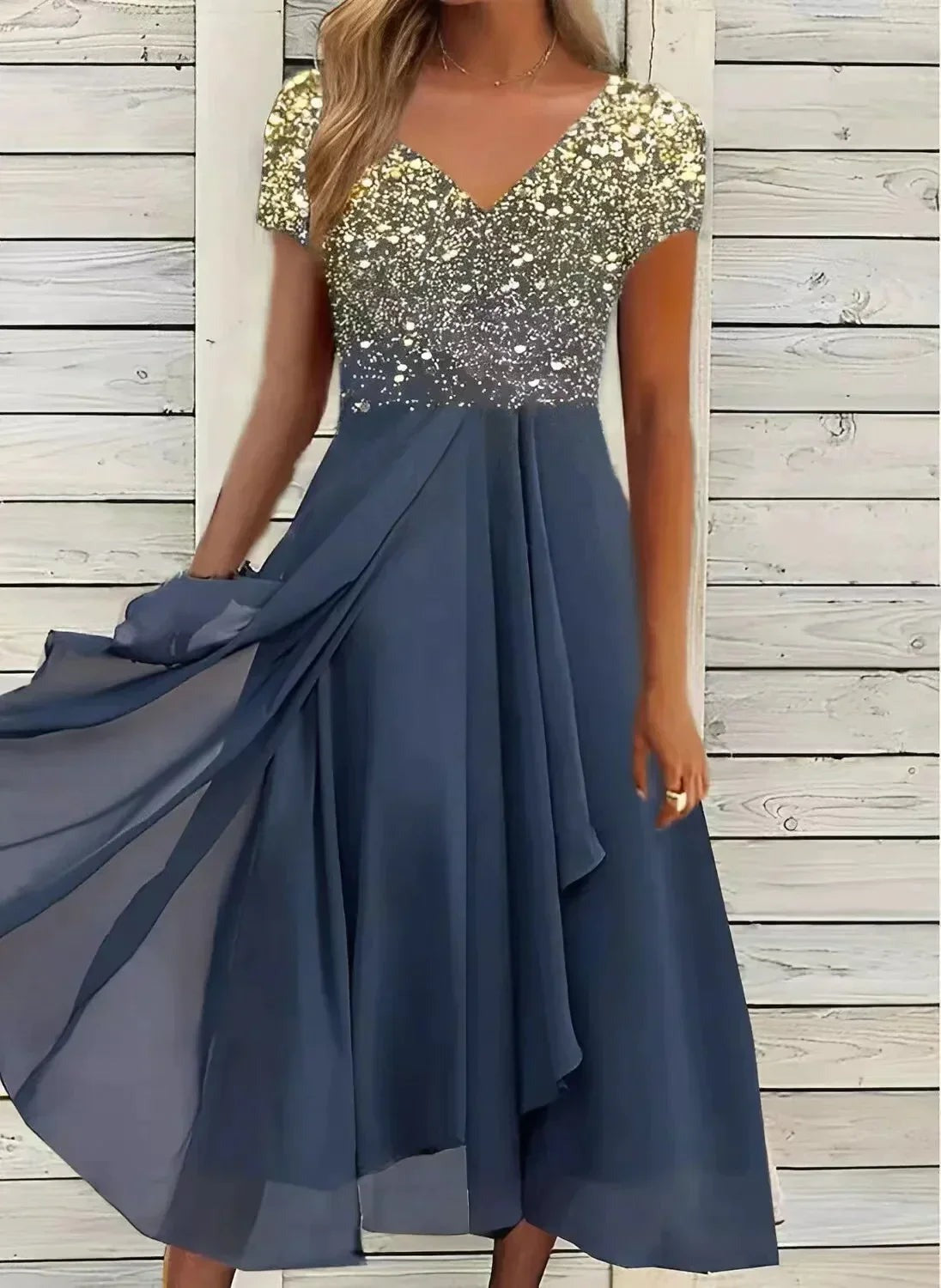 Damska Elegancka Sukienka Maxi z Efektem Ombre - Zwiewna Sukienka Wieczorowa w Kwiaty