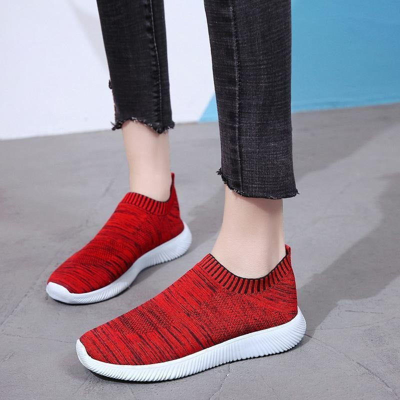 Damskie Buty Sportowe Slip-on z Siateczki - Lekkie Półbuty Letnie