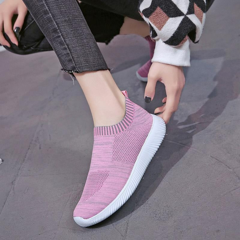 Damskie Buty Sportowe Slip-on z Siateczki - Lekkie Półbuty Letnie