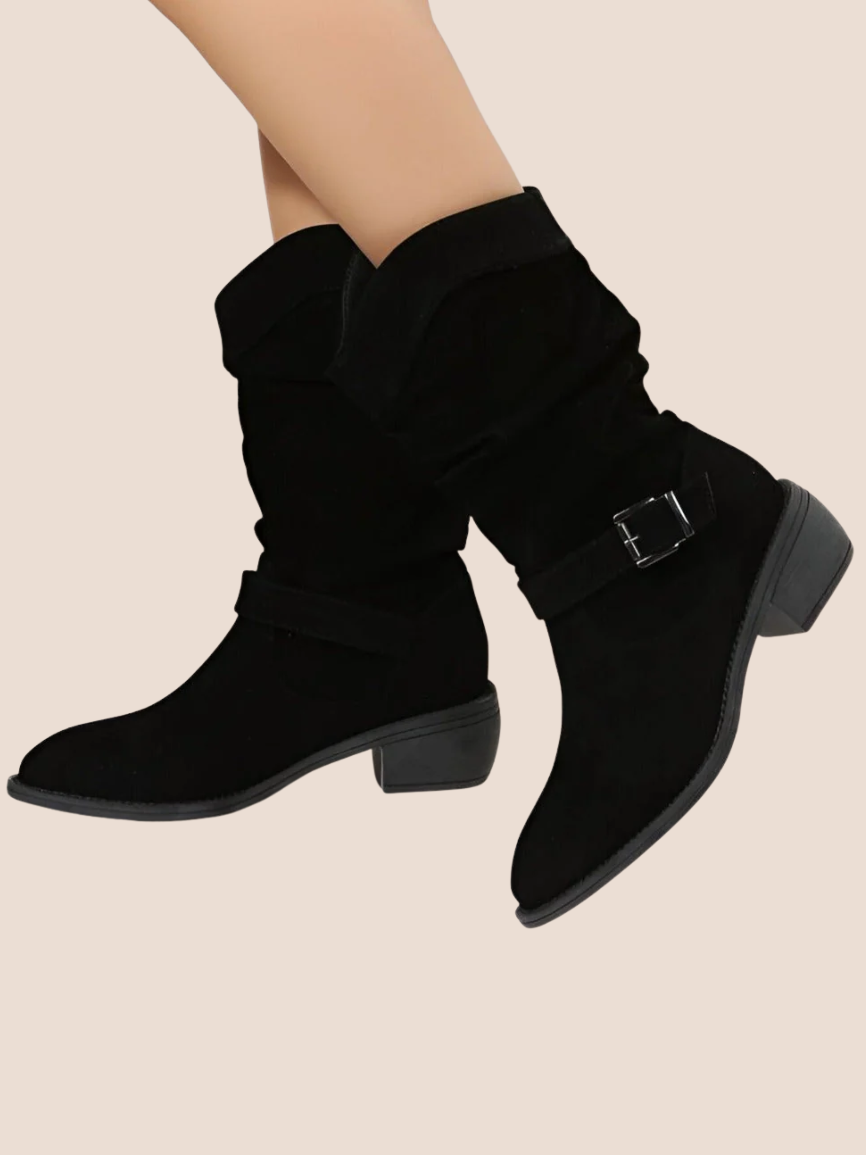 Botki damskie z paskiem