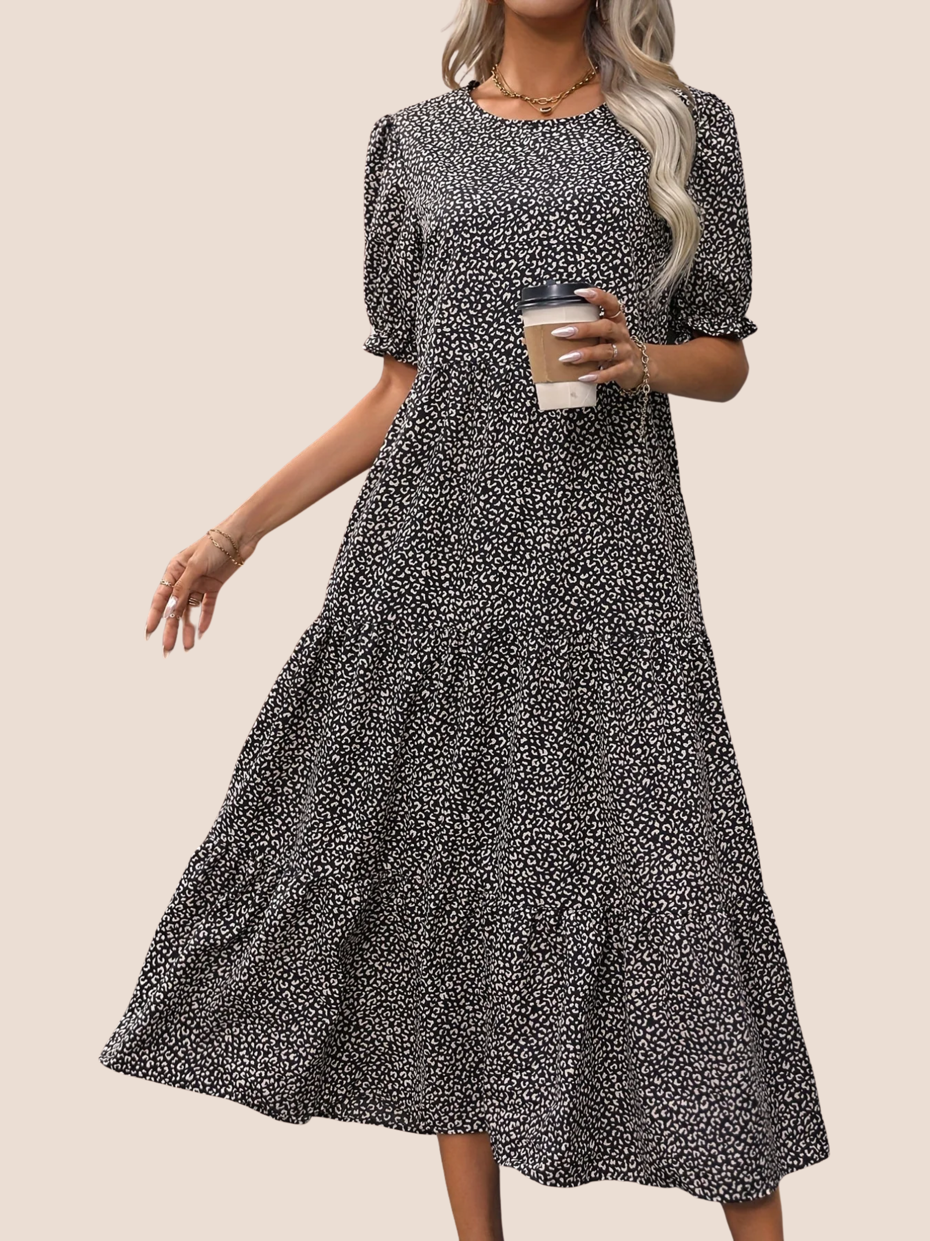 Sukienka midi we wzory