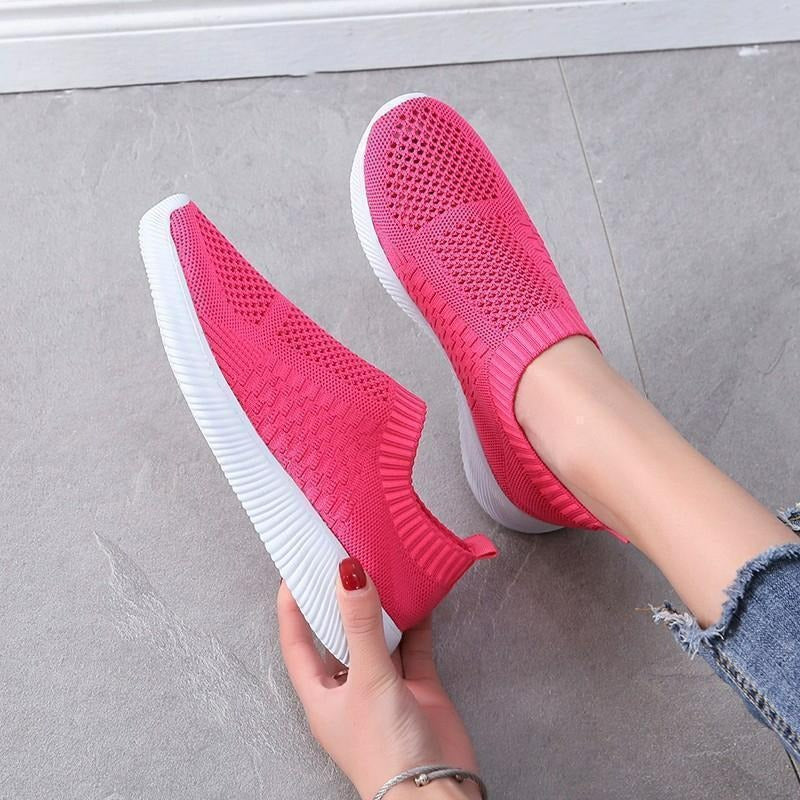 Damskie Buty Sportowe Slip-on z Siateczki - Lekkie Półbuty Letnie