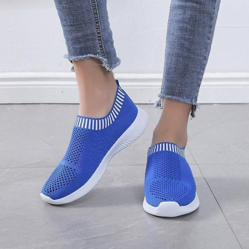 Damskie Buty Sportowe Slip-on z Siateczki - Lekkie Półbuty Letnie