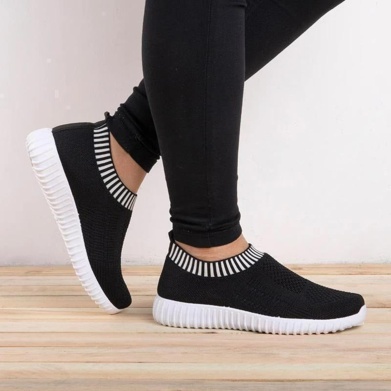 Damskie Buty Sportowe Slip-on z Siateczki - Lekkie Półbuty Letnie