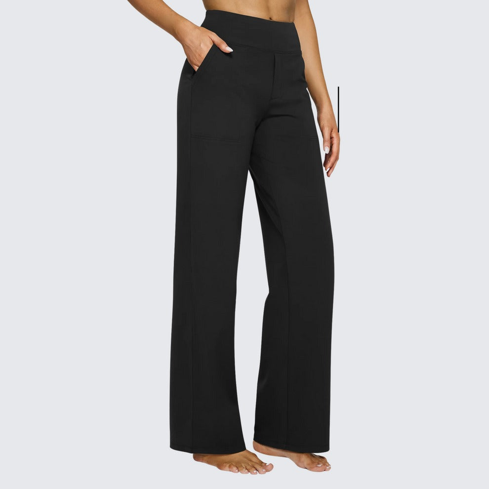 Spodnie Damskie Wide Leg z Wysokim Stanem – Eleganckie Luźne Spodnie