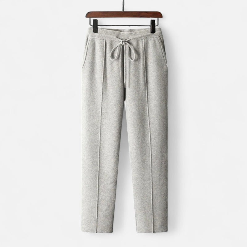 Spodnie Męskie Dzianinowe z Wiązaniem w Pasie – Casual Spodnie z Kieszeniami