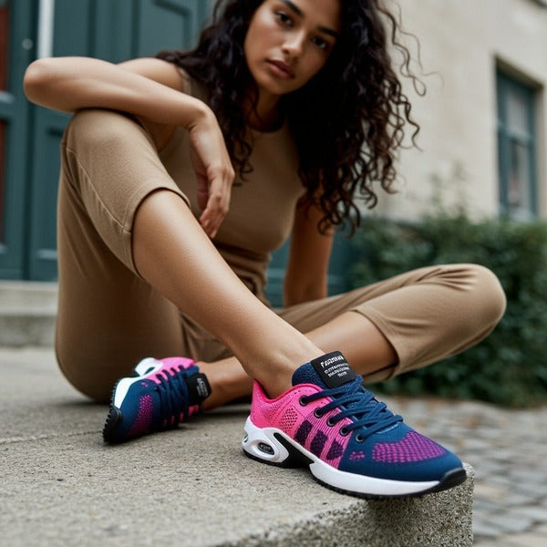 Damskie Buty Sportowe z Amortyzacją - Lekkie Sneakersy na Grubej Podeszwie