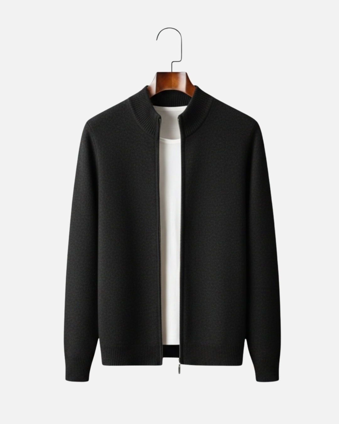 Sweter Męski Rozpinany na Zamek z Wysokim Kołnierzem – Casualowy Kardigan